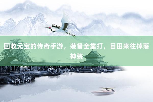 回收元宝的传奇手游，装备全靠打，目田来往掉落神装